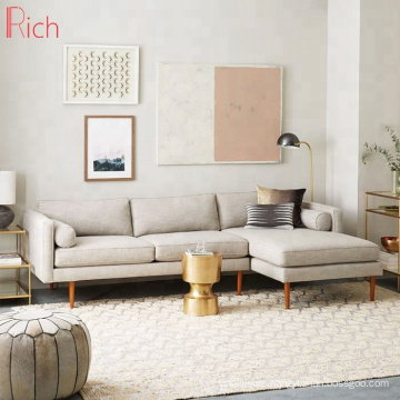 Modern Living Room Fabric Chaise Sectional Sofa For Lobby Room